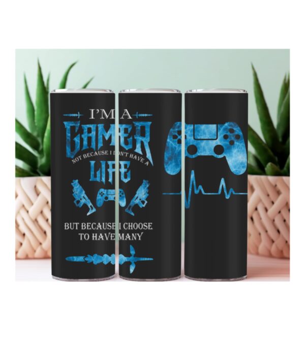 "Blue Gamer Life" 20oz Skinny Tumbler