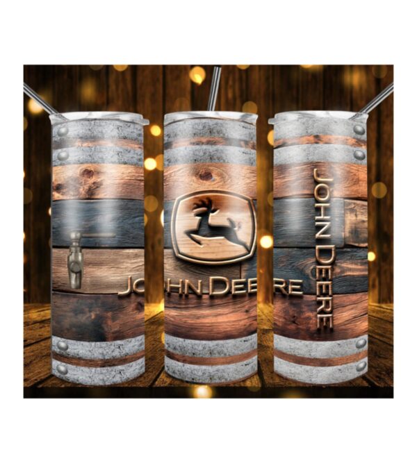 "John Deere Wood On Tap" 20oz Skinny Tumbler