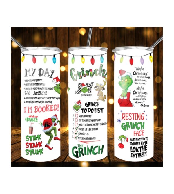 "Grinch Schedule" 20oz Skinny Tumbler